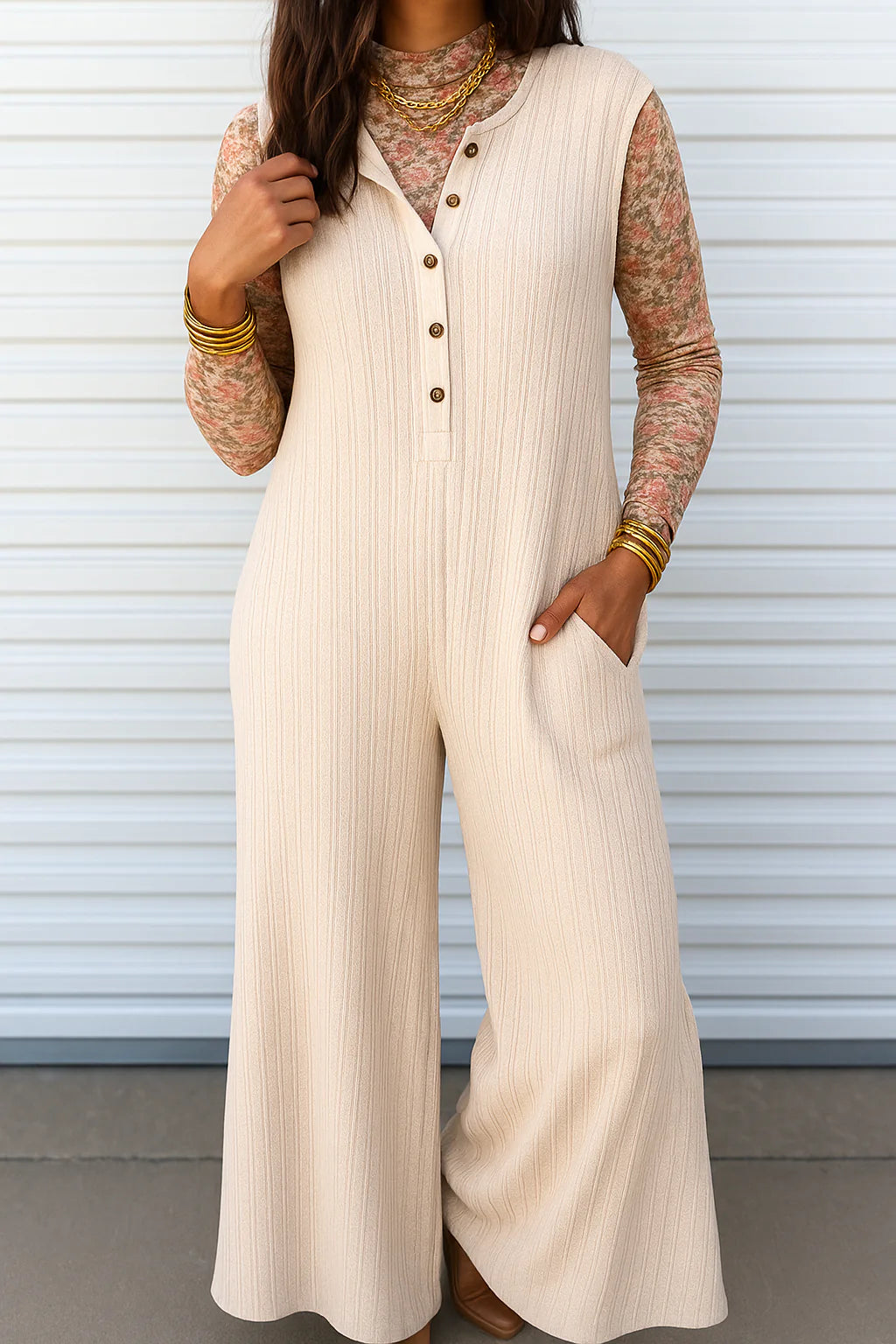 Ari Beige Jumpsuit